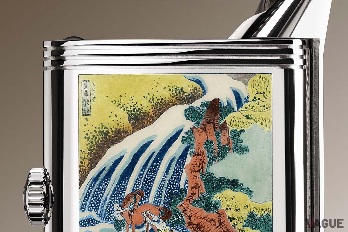 将軍・源義経の伝説を描いた『和州吉野義経馬洗滝』の見事なディテールを再現