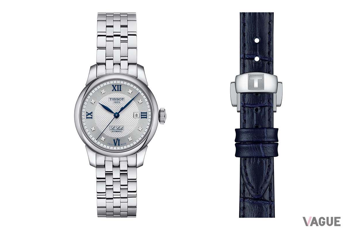 こちらもステンレススチールとレザーがセットに。美錠にもロゴが刻まれている