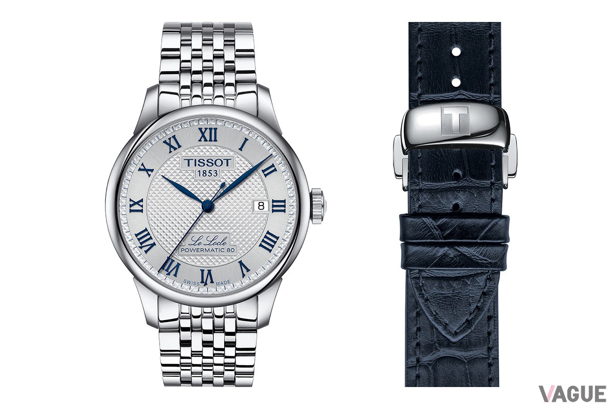 レザーベルトも付属。工具なしで付け替えができるインターチェンジャブルブレスレットで気軽に両者を楽しめる