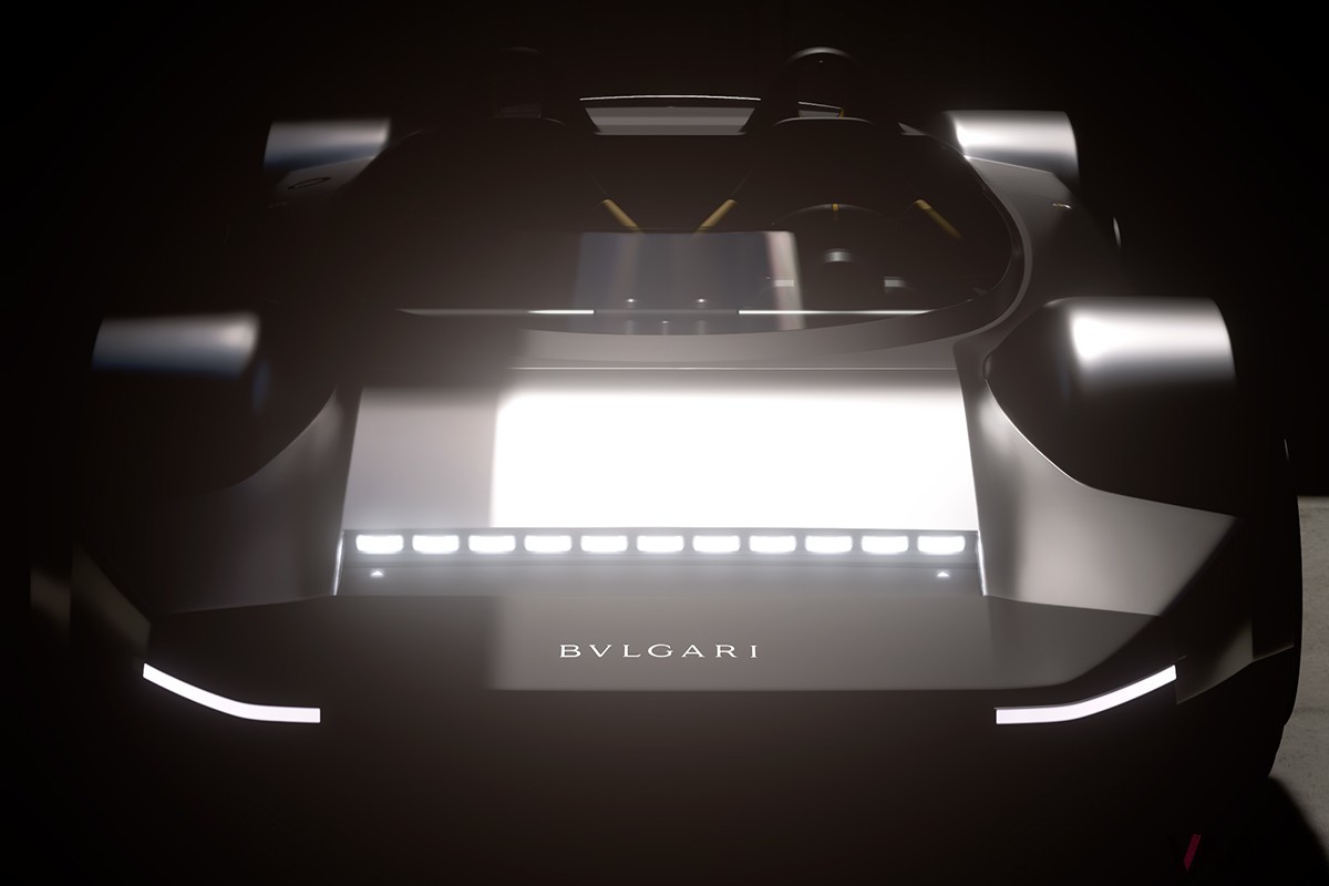 コンセプトカーとして発表された“ブルガリ アルミニウム ビジョン グランツーリスモ”。　Gran Turismo 7: © 2023 Sony Interactive Entertainment Inc. Developed by Polyphony Digital Inc.