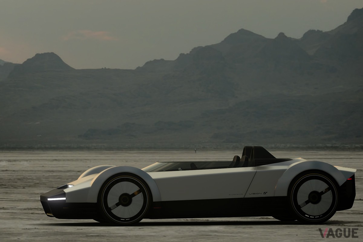 コンセプトカーとして発表された“ブルガリ アルミニウム ビジョン グランツーリスモ”。　Gran Turismo 7: © 2023 Sony Interactive Entertainment Inc. Developed by Polyphony Digital Inc.