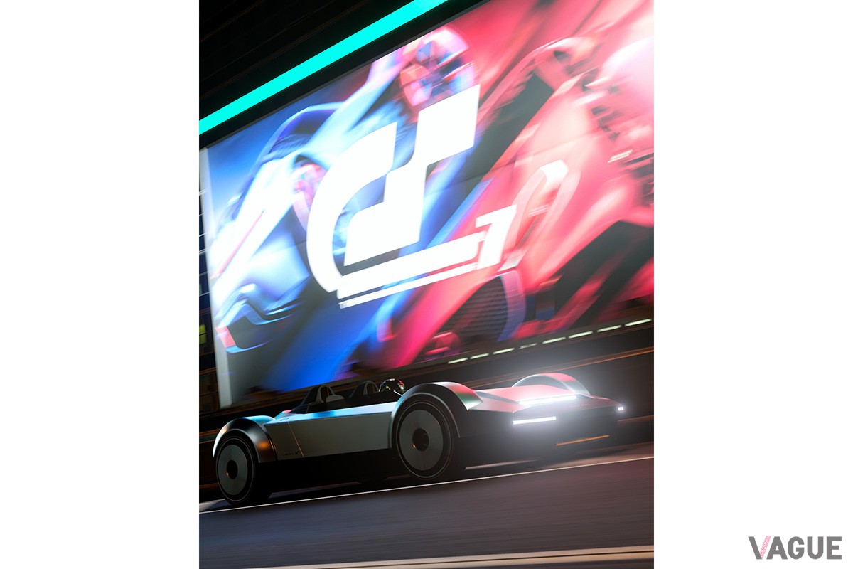 コンセプトカーとして発表された“ブルガリ アルミニウム ビジョン グランツーリスモ”。　Gran Turismo 7: © 2023 Sony Interactive Entertainment Inc. Developed by Polyphony Digital Inc.