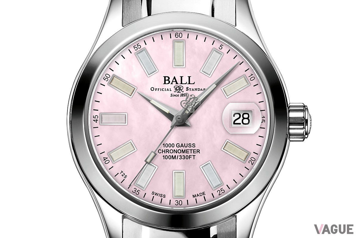 愛らしいピンク色のマザー・オブ・パールをダイヤルにあしらった「NL9616C-S2CJ-PKR」