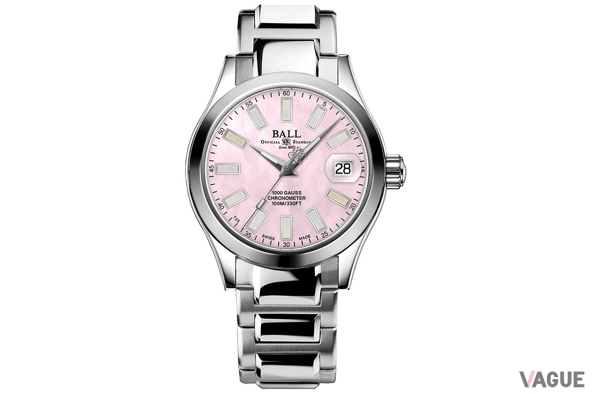 愛らしいピンク色のマザー・オブ・パールをダイヤルにあしらった「NL9616C-S2CJ-PKR」