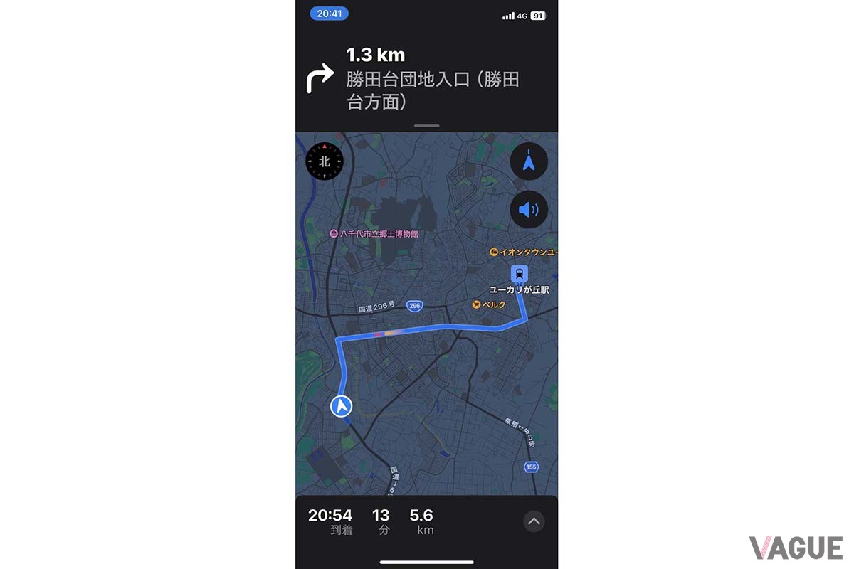 ルート案内中に全体図を表示するのはワンタッチで行え、ルート確認がしやすい
