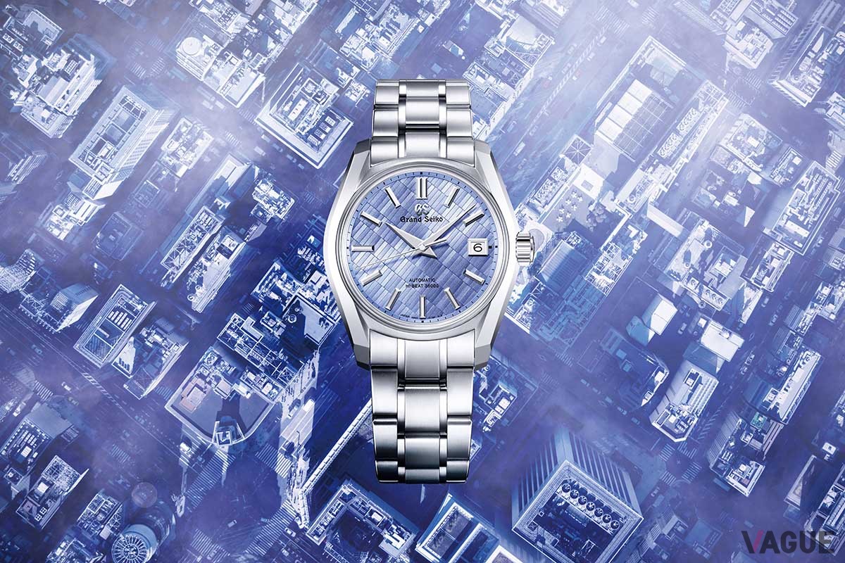 線を強調したモダンなルックスは銀座限定モデルの特徴のひとつ。グリッドパターンが生み出すランダムな光の反射がもたらす薄紫のグラデーションが美しい