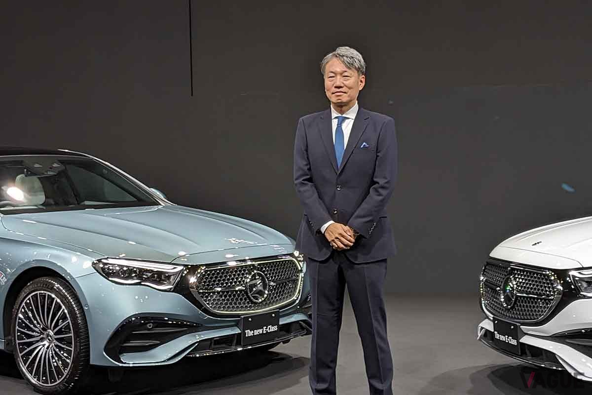 東京オートサロン2024 メルセデス・ベンツブースで発表された新型「Eクラス セダン」とメルセデス・ベンツ日本の上野金太郎社長