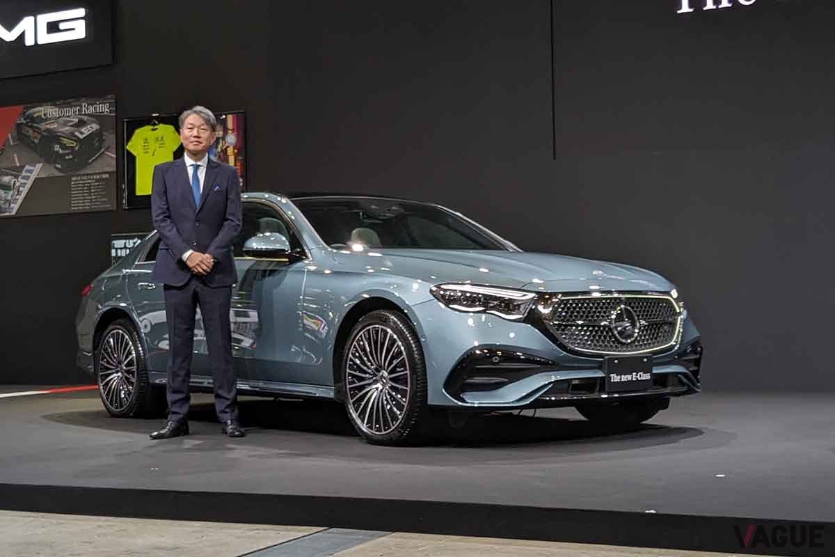 東京オートサロン2024 メルセデス・ベンツブースで発表された新型「Eクラス セダン」とメルセデス・ベンツ日本の上野金太郎社長