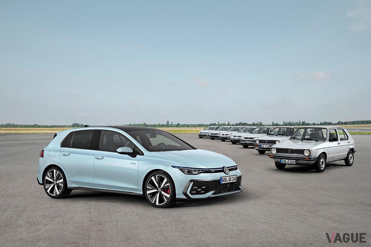 VW改良新型「ゴルフ」と歴代ゴルフ