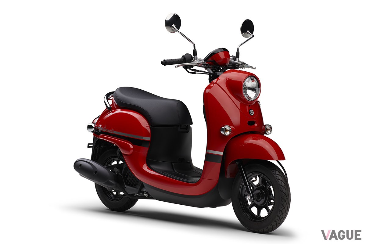 新たにレッド、マットブルー、ライトブルーの新色を設定し、全6色をカラーバリエーションとなったヤマハ「Vino」