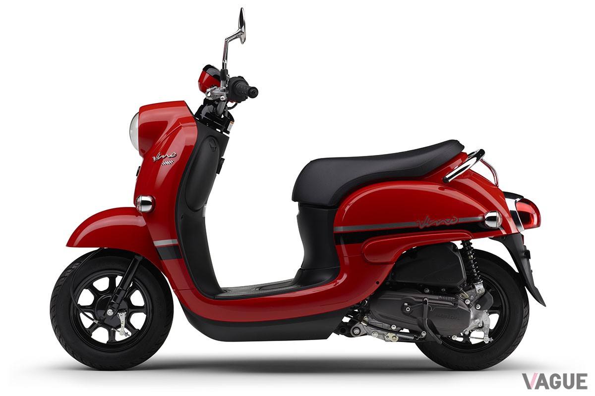 新たにレッド、マットブルー、ライトブルーの新色を設定し、全6色をカラーバリエーションとなったヤマハ「Vino」