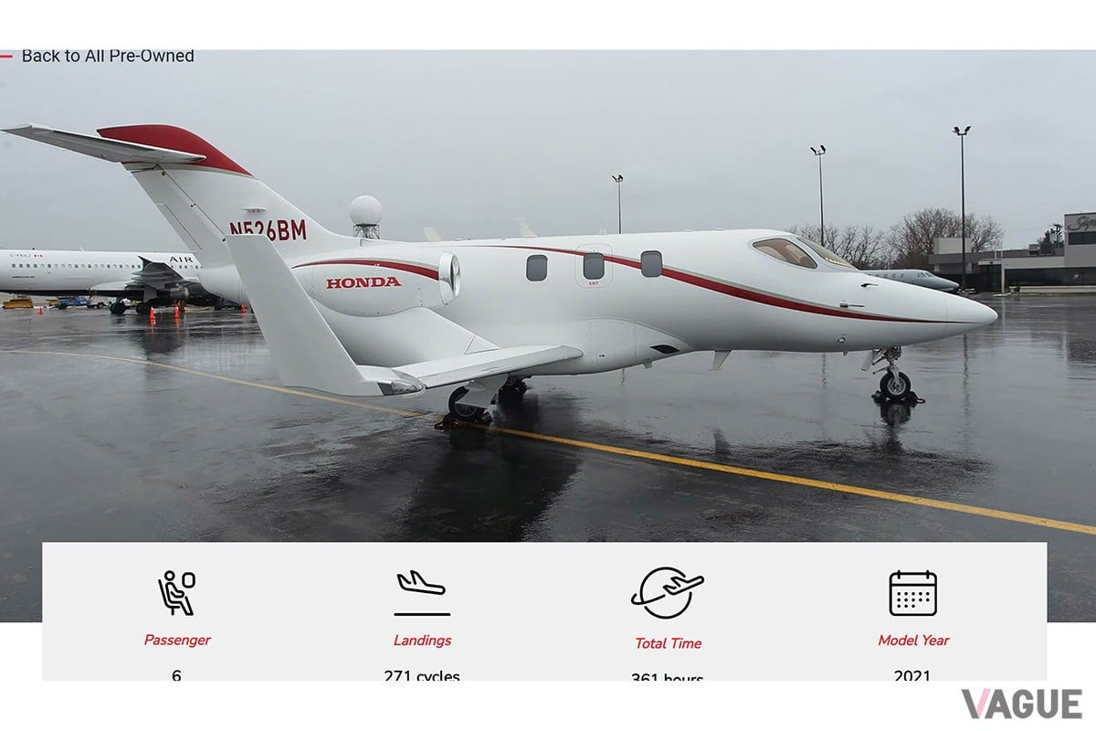 認定中古機ではない物件も売られている（C）Honda Aircraft Company