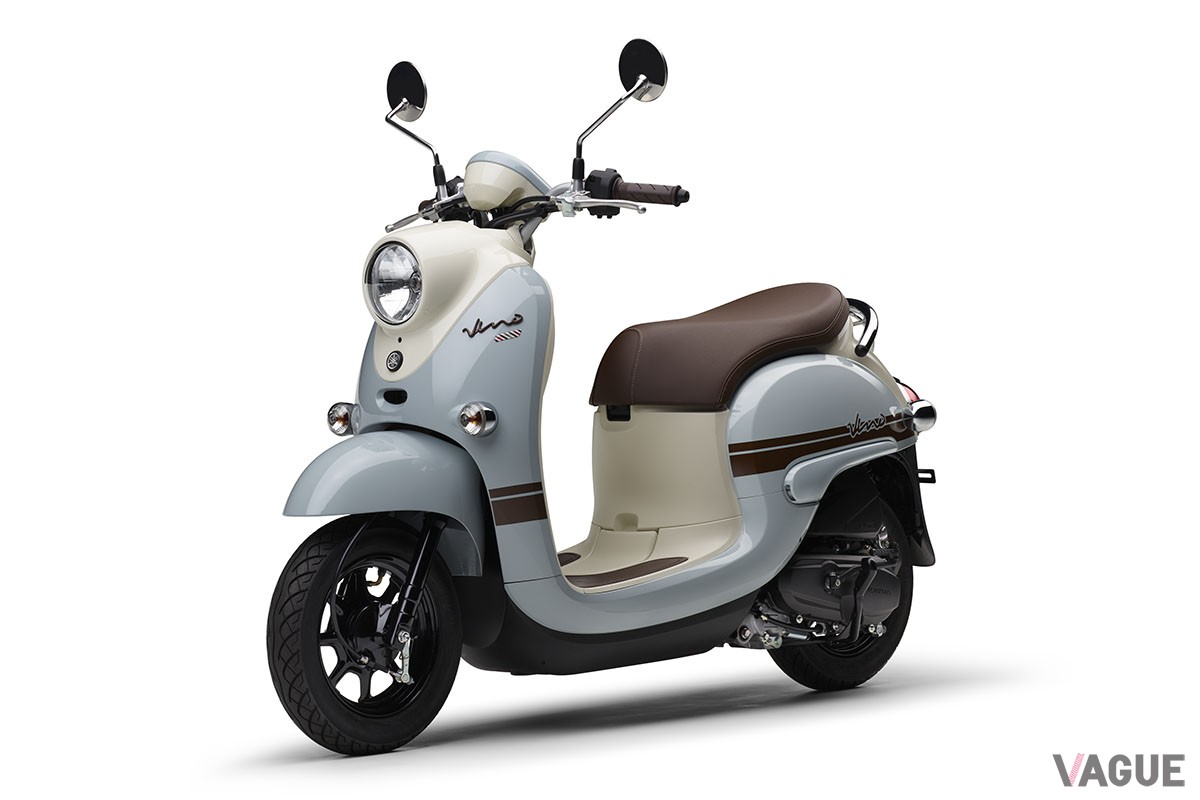 新たにレッド、マットブルー、ライトブルーの新色を設定し、全6色をカラーバリエーションとなったヤマハ「Vino」