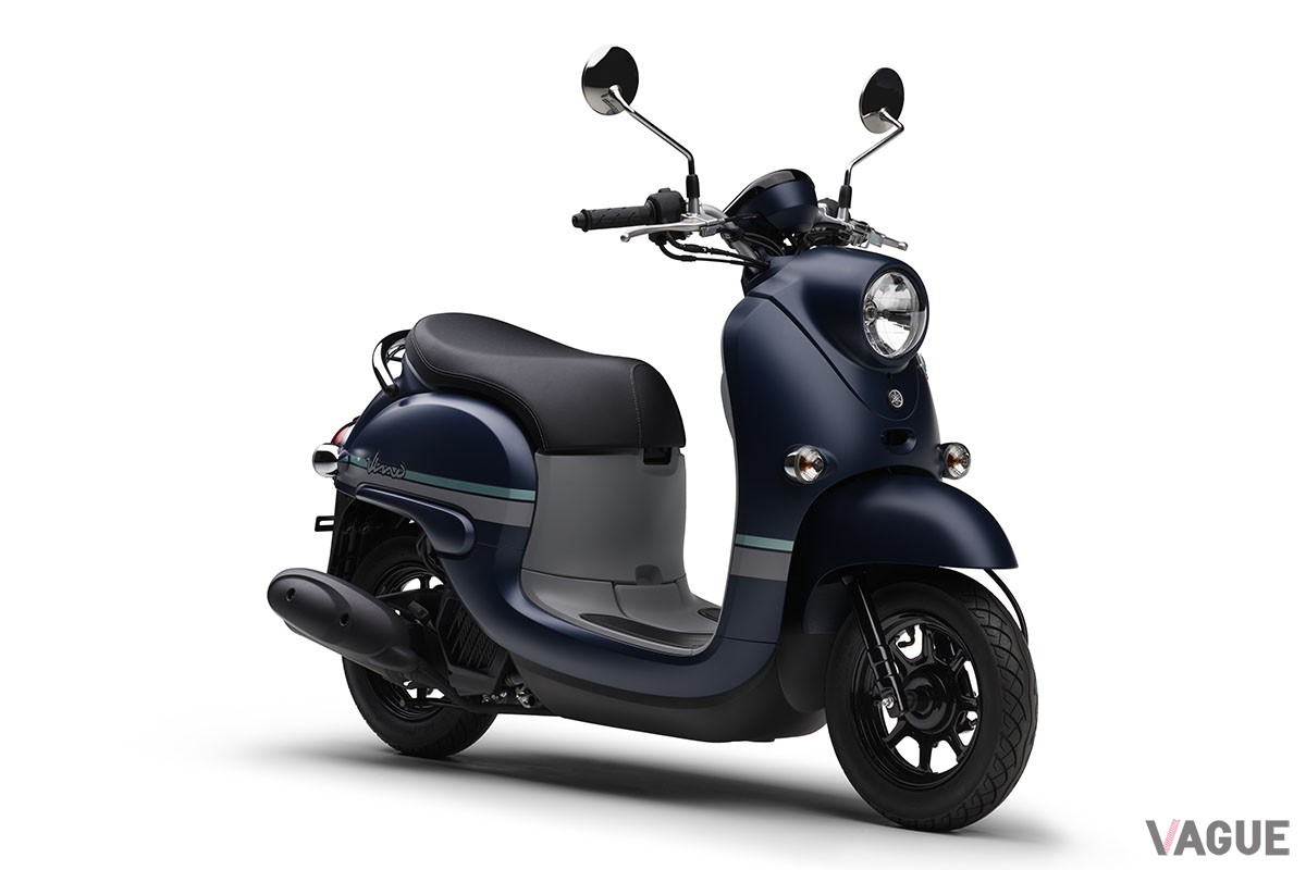 新たにレッド、マットブルー、ライトブルーの新色を設定し、全6色をカラーバリエーションとなったヤマハ「Vino」