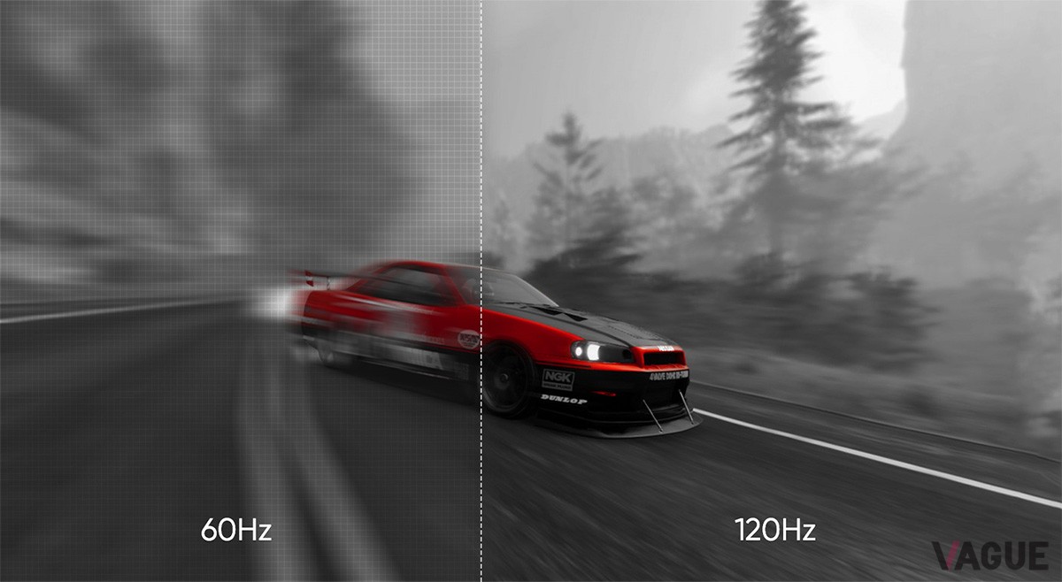 120Hzリフレッシュレートで、滑らかで鮮明な映像体験
