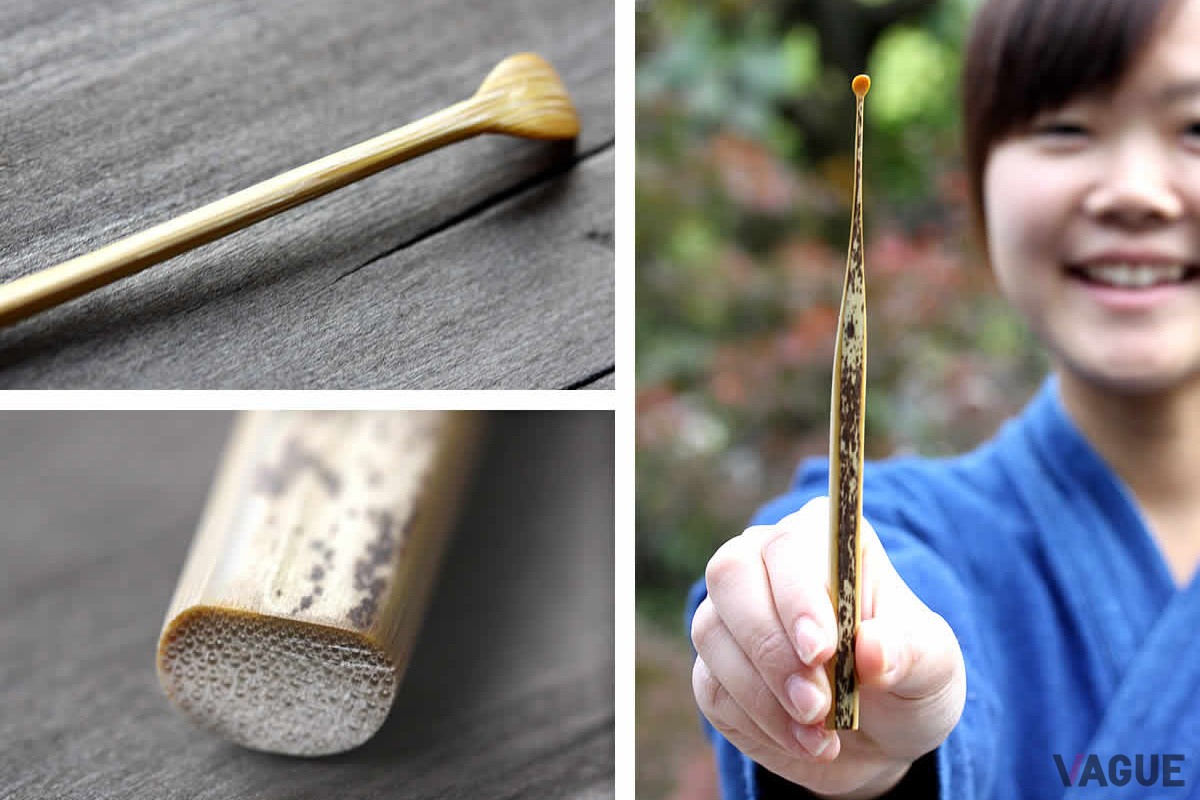 虎斑竹（とらふだけ）を厳選して使用し、職人が磨きあげる「名人作　虎竹耳かき」