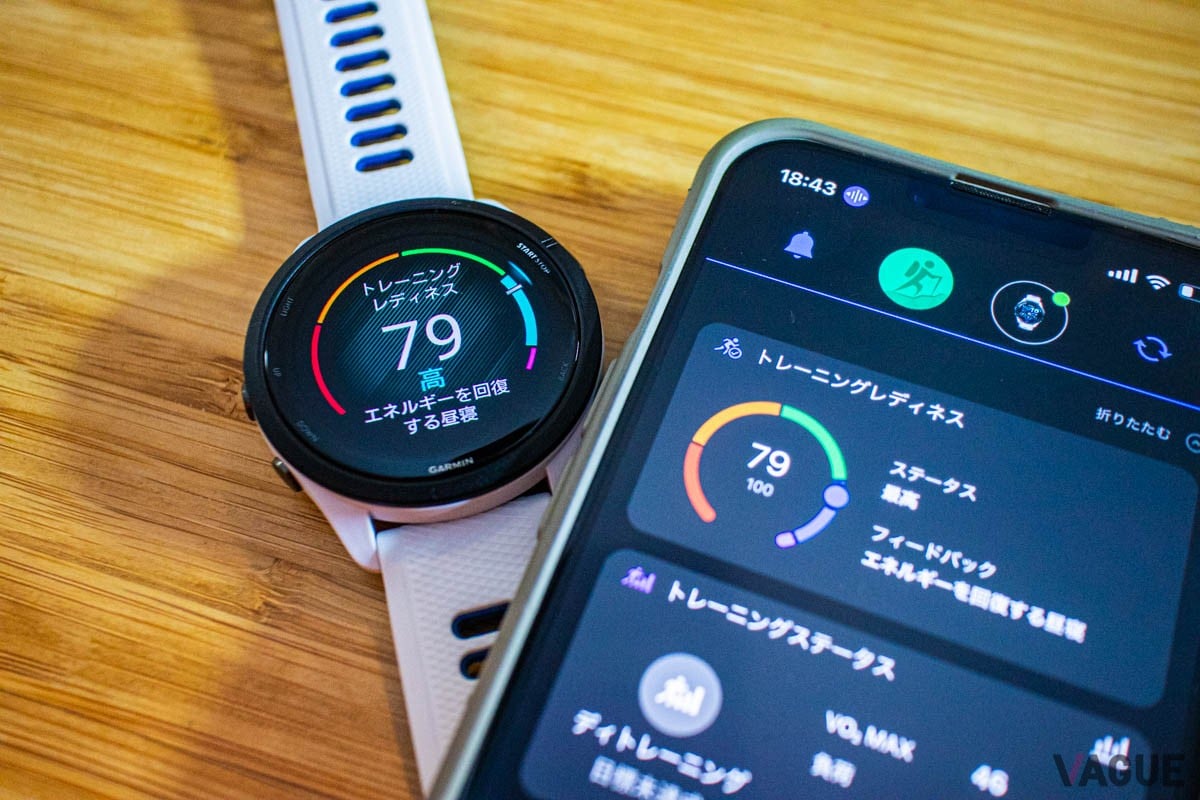 睡眠の質、リカバリータイム、トレーニング負荷などに基づいて、自分がどれだけ頑張れそうかを可視化してくれる“トレーニングレディネス”。 「週5回走ろう」という目標を立てると、その目標にこだわりすぎて無理をしすぎることがあります。ですが、指標があれば、「今週は疲れているなりに頑張った」と目標を達成できなくても前向きに捉えられたり、「疲れているからウォーキングに変更しよう」というように臨機応変に対応したりと、無理のしすぎによる挫折を回避できるでしょう