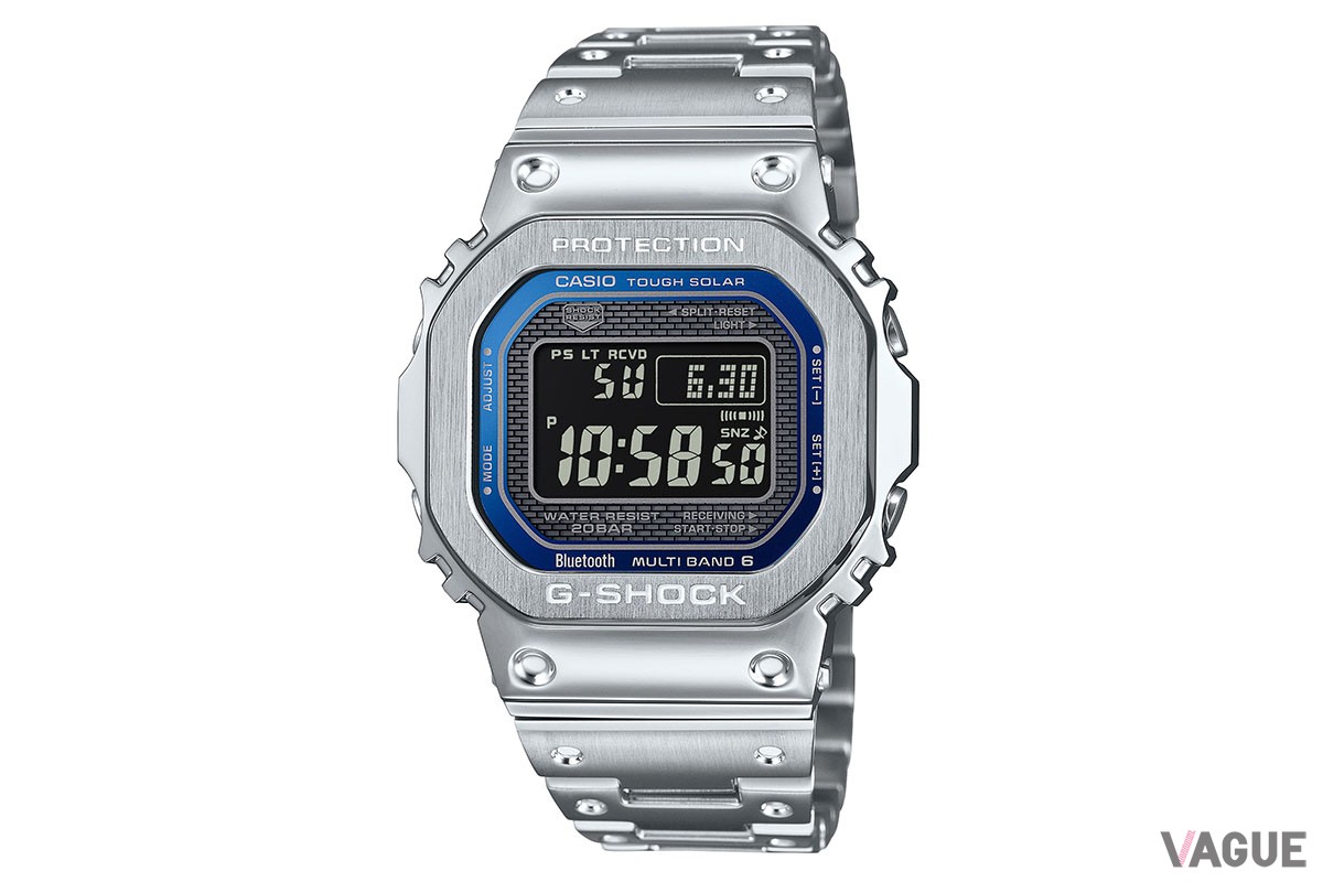 G-SHOCK初号機のデザインを継承しつつ、フルメタルによる耐衝撃性と重厚感がプラス