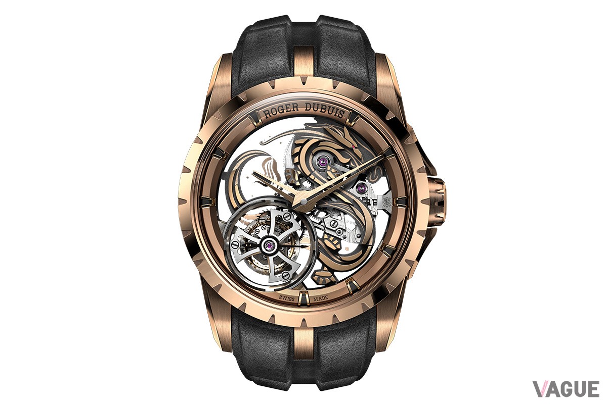 「The Excalibur Sunrise Double Tourbillon」勇壮なドラゴンの姿をいつでも拝める。辰年生まれなら要チェック。