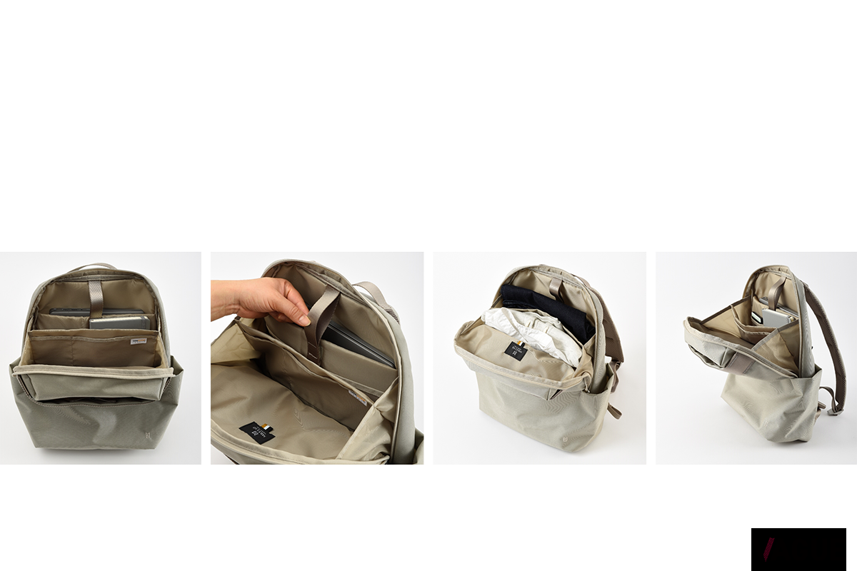 スマートに荷物を取り出せる蛇腹式メイン収納