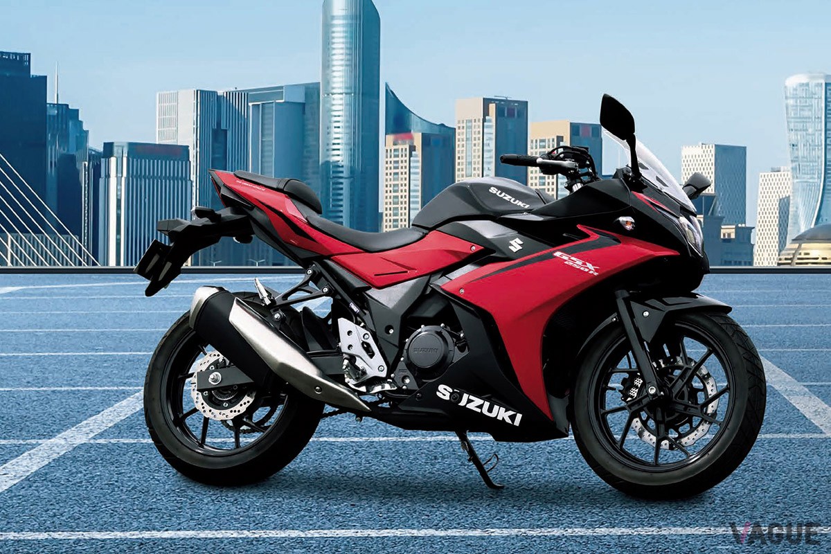 LEDヘッドランプを新たに採用し、より精悍な顔つきとなったスズキのフルカウルスポーツバイク「GSX250R」