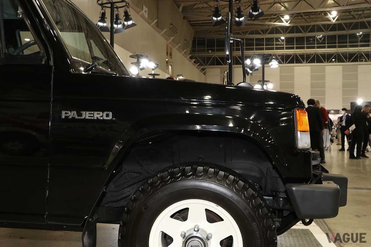 オートモビルカウンシル2024三菱ブースに出展された初代パジェロ。1982年に登場した