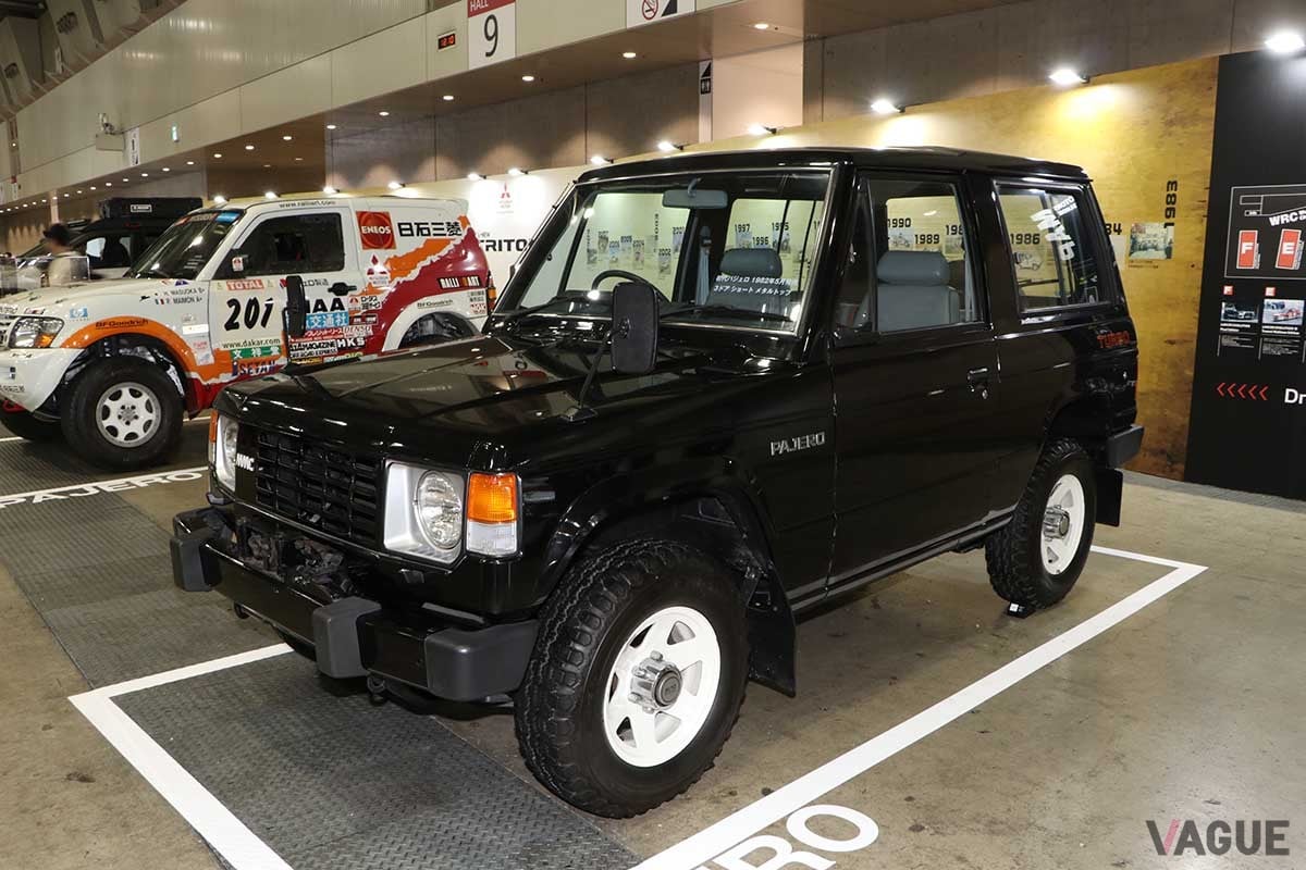 オートモビルカウンシル2024三菱ブースに出展された初代パジェロ。1982年に登場した