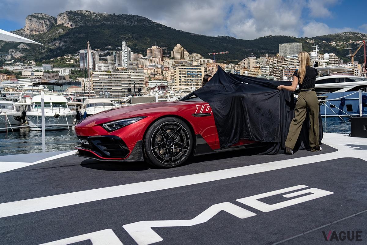 モナコで開催されたメルセデスAMG「ピュアスピード」発表会の様子
