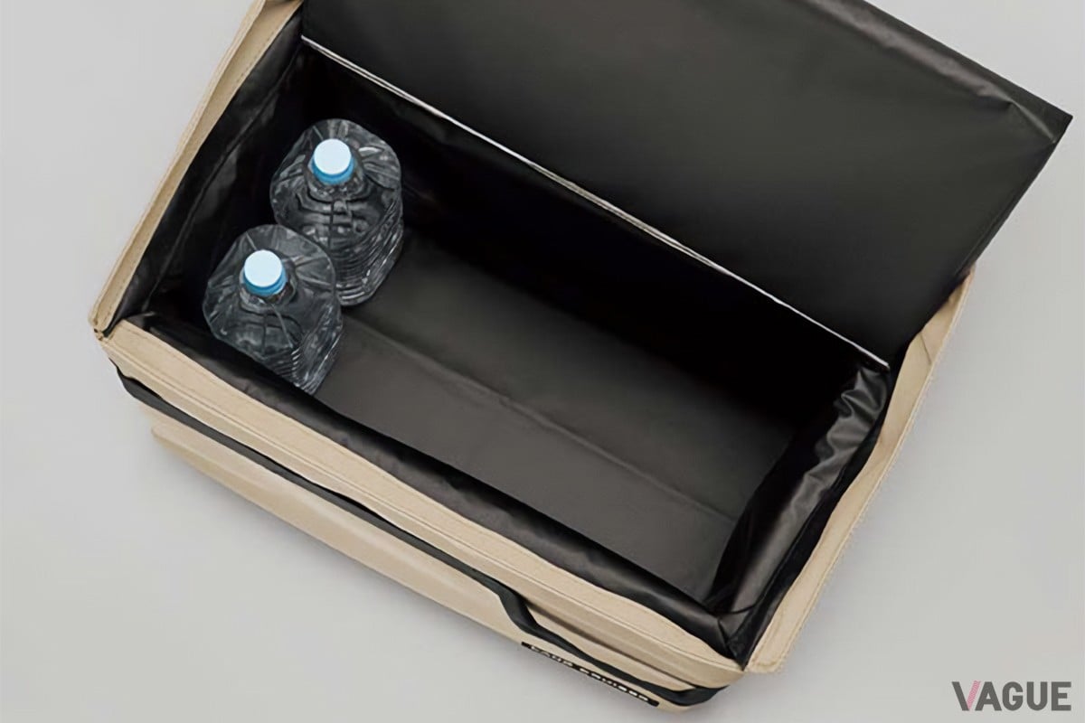 シートベルトの端材と「ランクルーザー70」の幌を利用した「プレミアムクーラーボックス」