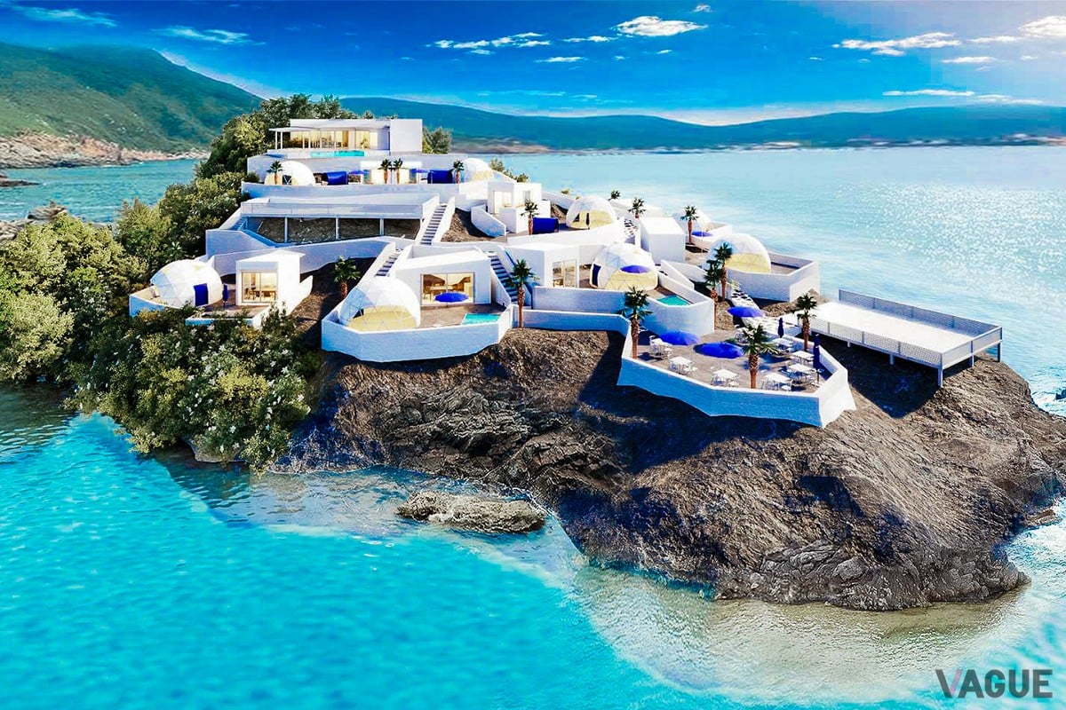 白と青のコントラストが織りなす抜群のオーシャンビュー