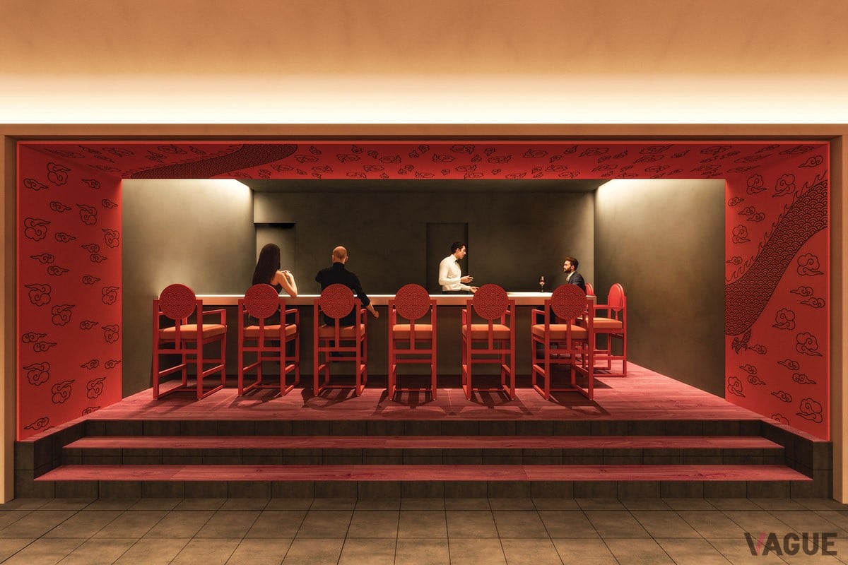 8席あるカウンター形式のライブキッチンではシェフが目の前でパフォーマンス