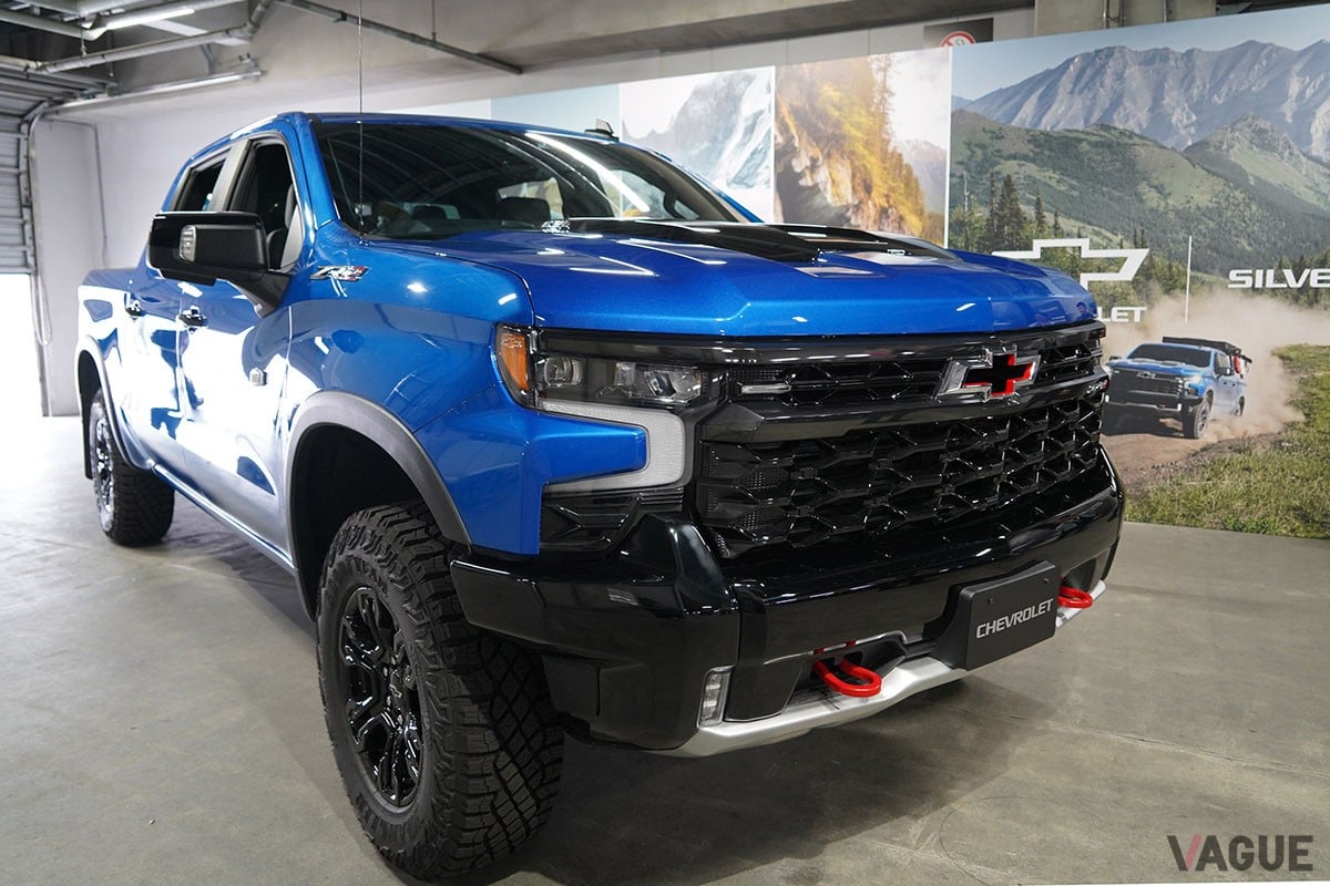 「シボレーファンデイ2024」の会場に参考展示されていたフルサイズピックアップトラック「シルバラード1500 ZR2」