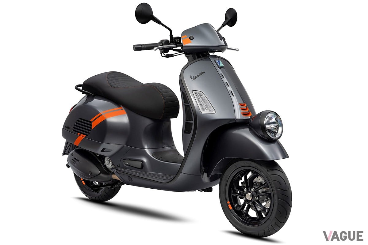 カラーバリエーションに新色“トラボルジェンテグレー”が加わった「ベスパGTV」