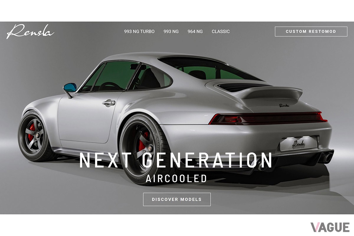 ポルシェのレストモッドを手がけるレンスラ・オートモーティブ・デザインのホームページ