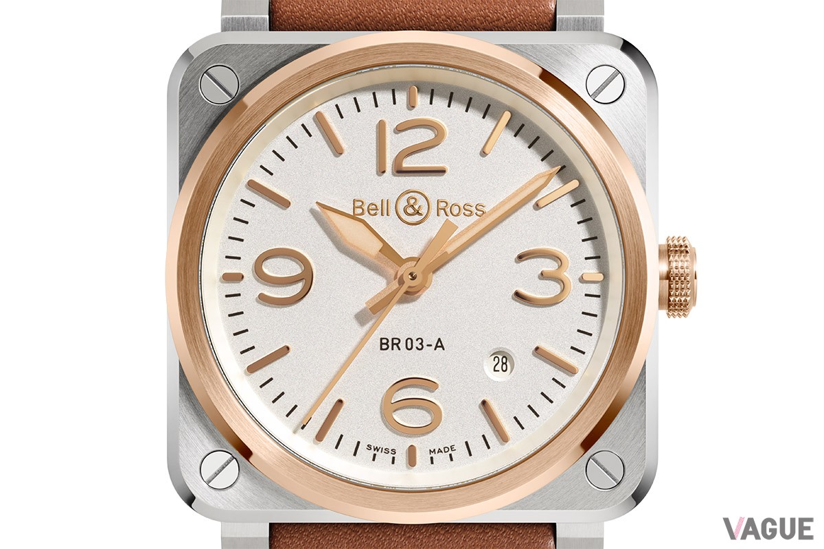 「ベル&ロス　BR 03 white steel & gold」（品番：BR03A-WH-STPG/SCA　105万6000円、消費税込）