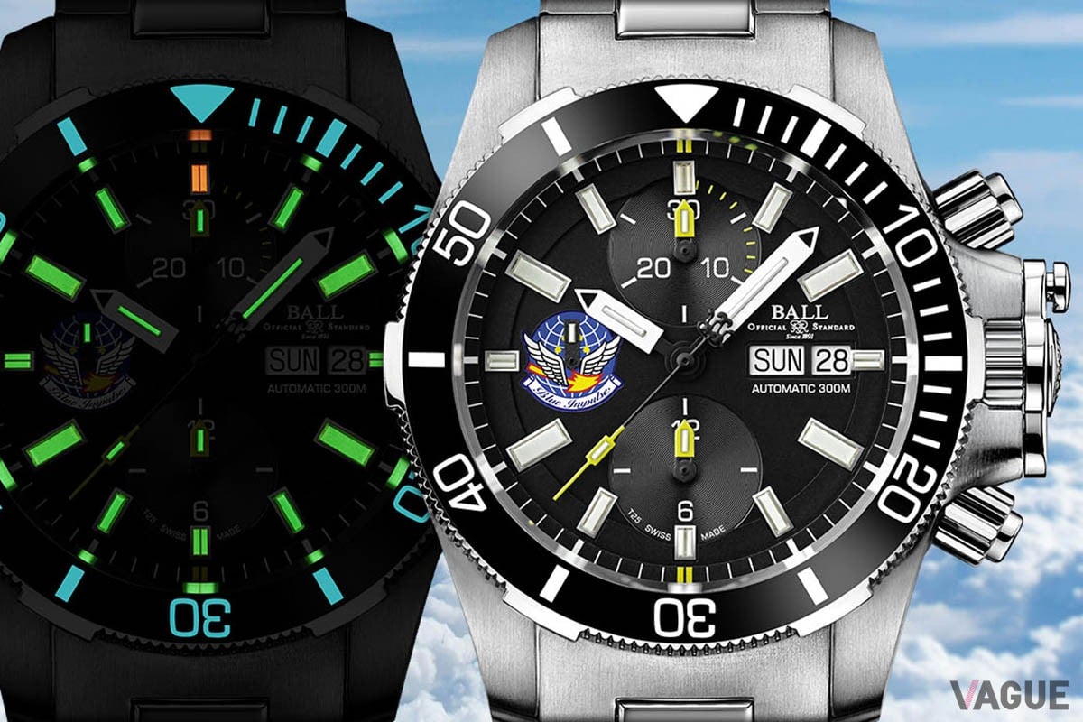 暗所ではボールウォッチのアイデンティティでもある自発光マイクロガスライトの発光が視認性を確保