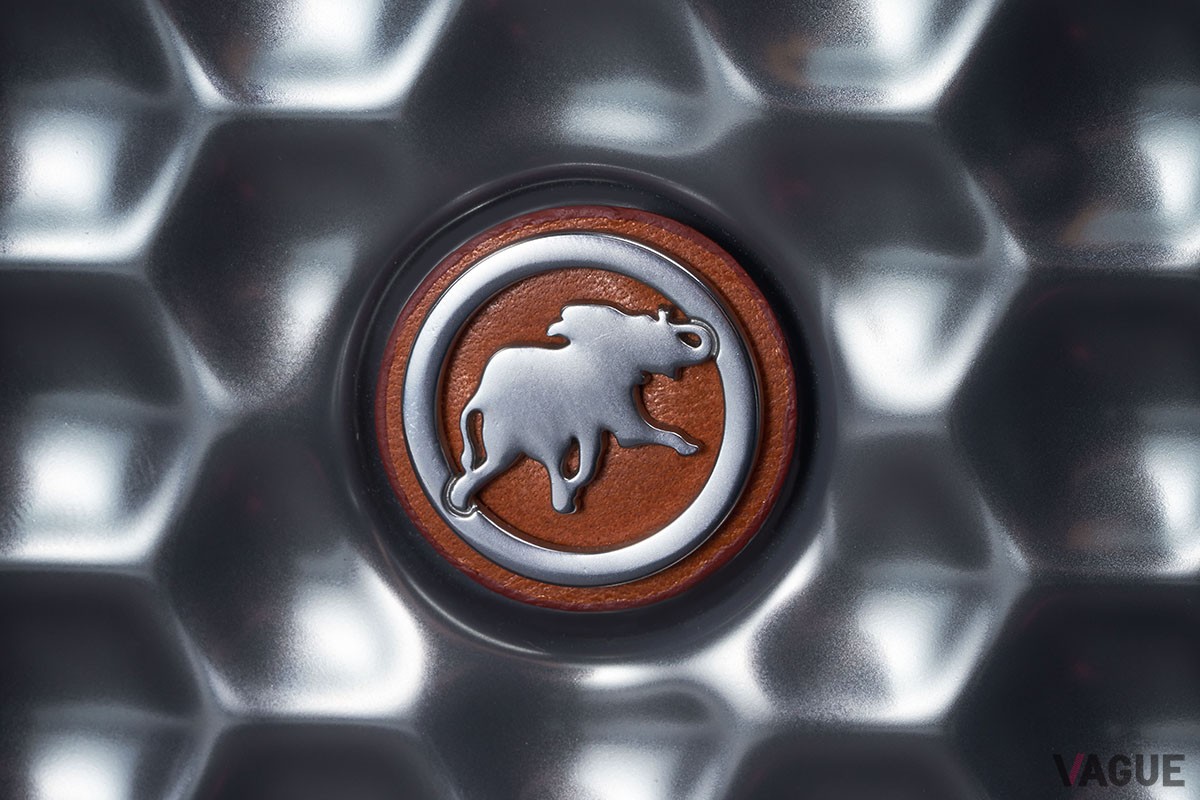 このシリーズのためにアレンジされたロゴタイプをボディ正面上部にさりげなく配置