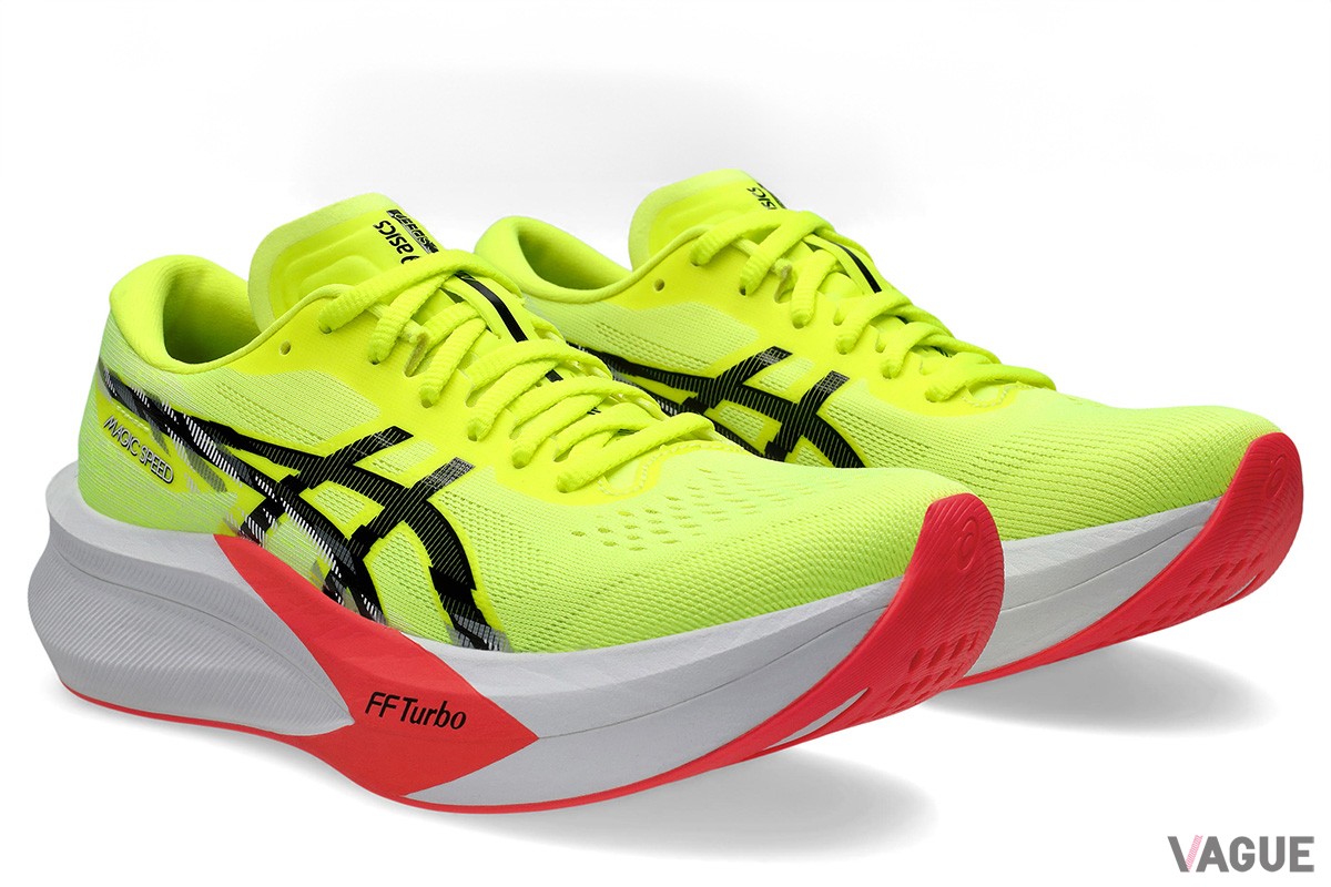 マラソンや長距離トレーニングでもより快適に使用できるようクッション性や反発性を追求したアシックス「マジックスピード4」