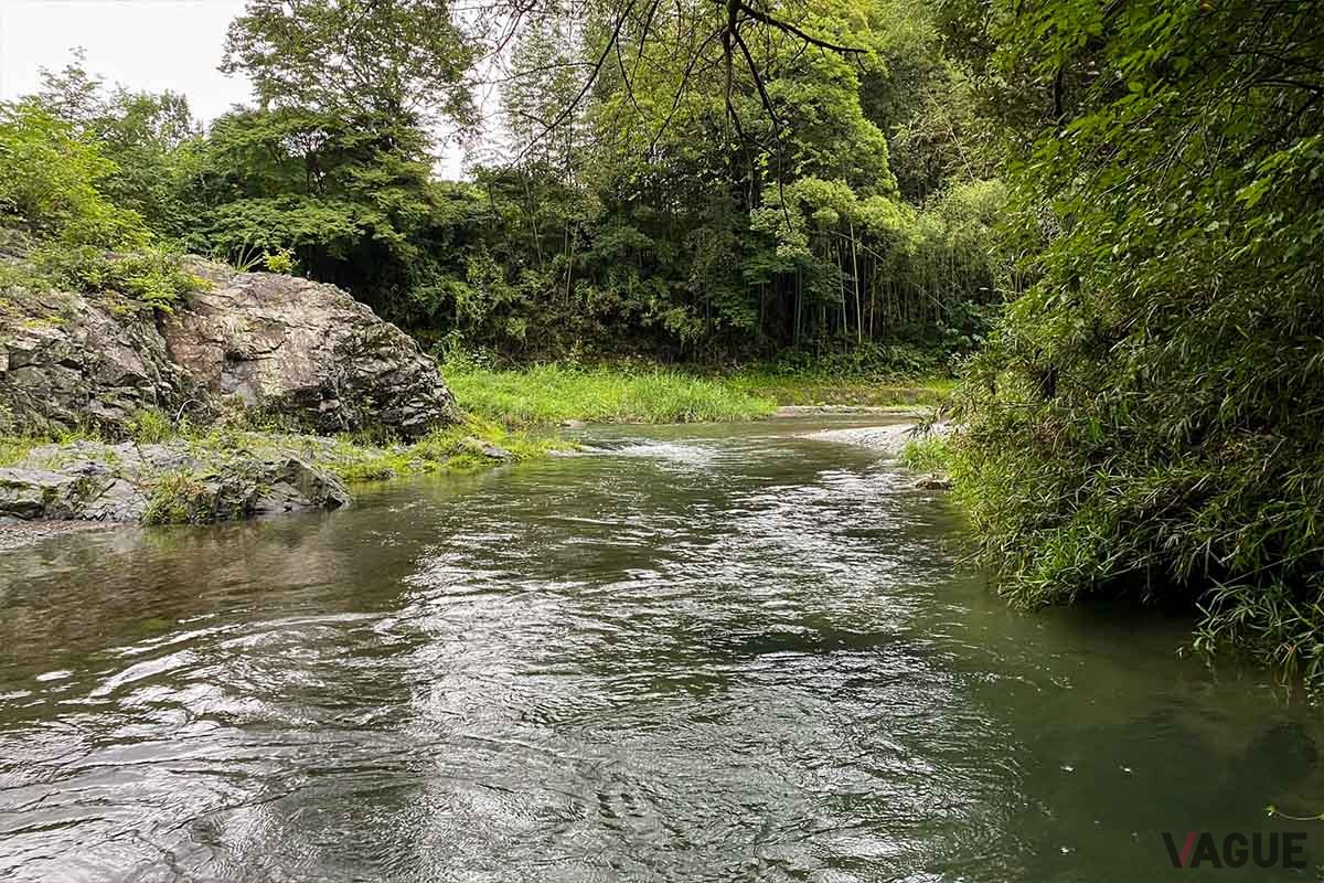 渓流では、上流に向かって投げて引いてくる“アップ”か、対岸に向かって斜め上流の方向から川を横切らせるように巻いてくる“アップクロス”の釣りが基本です