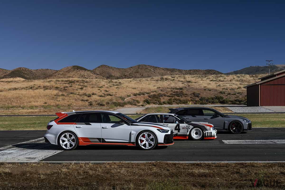 アウディ新型「RS6アバントGT」と1989年式「アウディ90クワトロIMSA GTO」。伝説的なレースカーだ