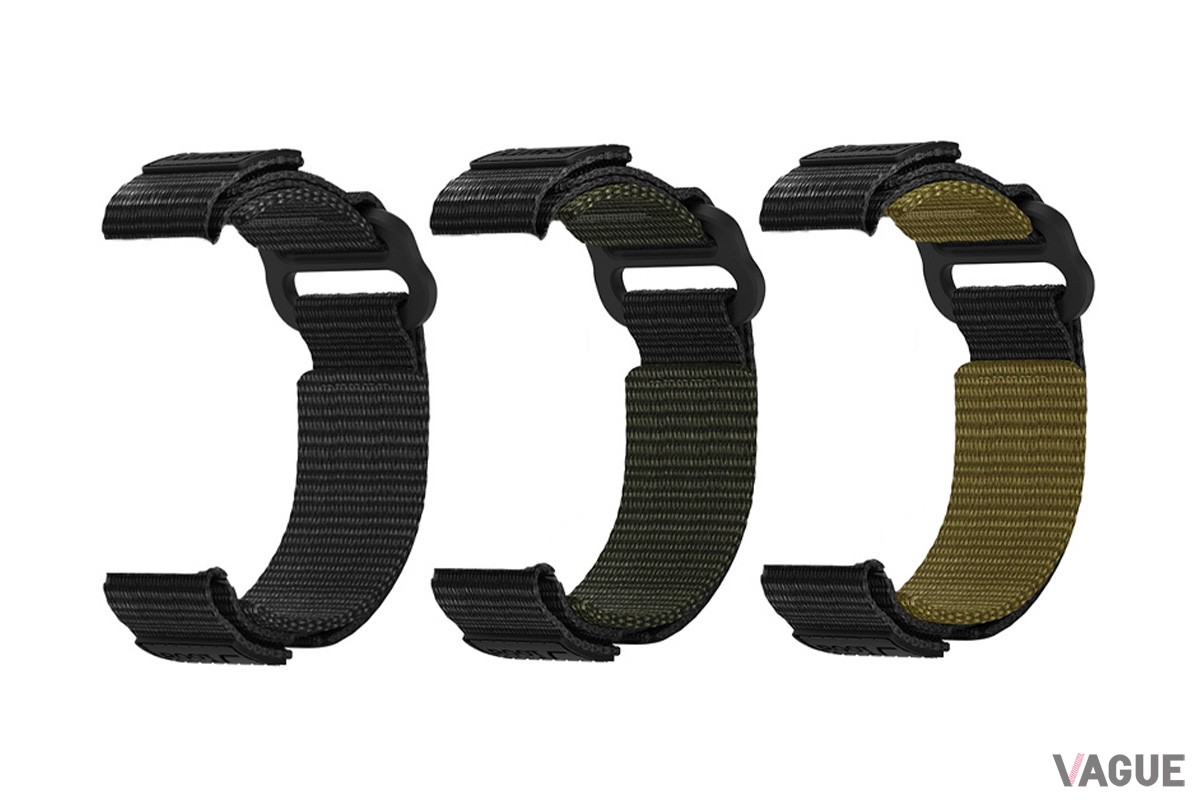“バンドループ搭載ver.”へと装着する、別売りのバンド「GRAVITY Apple Watch Band.」（2970円）。高強度のナイロンウェビング製