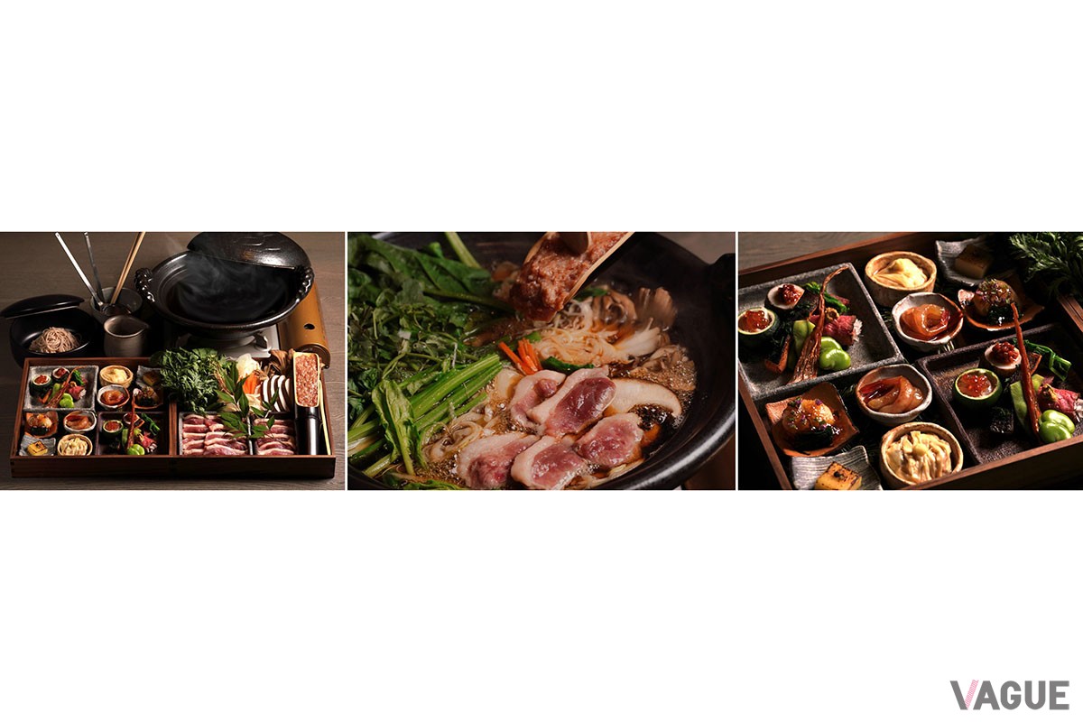 シェフが北軽井沢ならではの味覚を活かした囲炉裏料理を提供するプライベートな空間