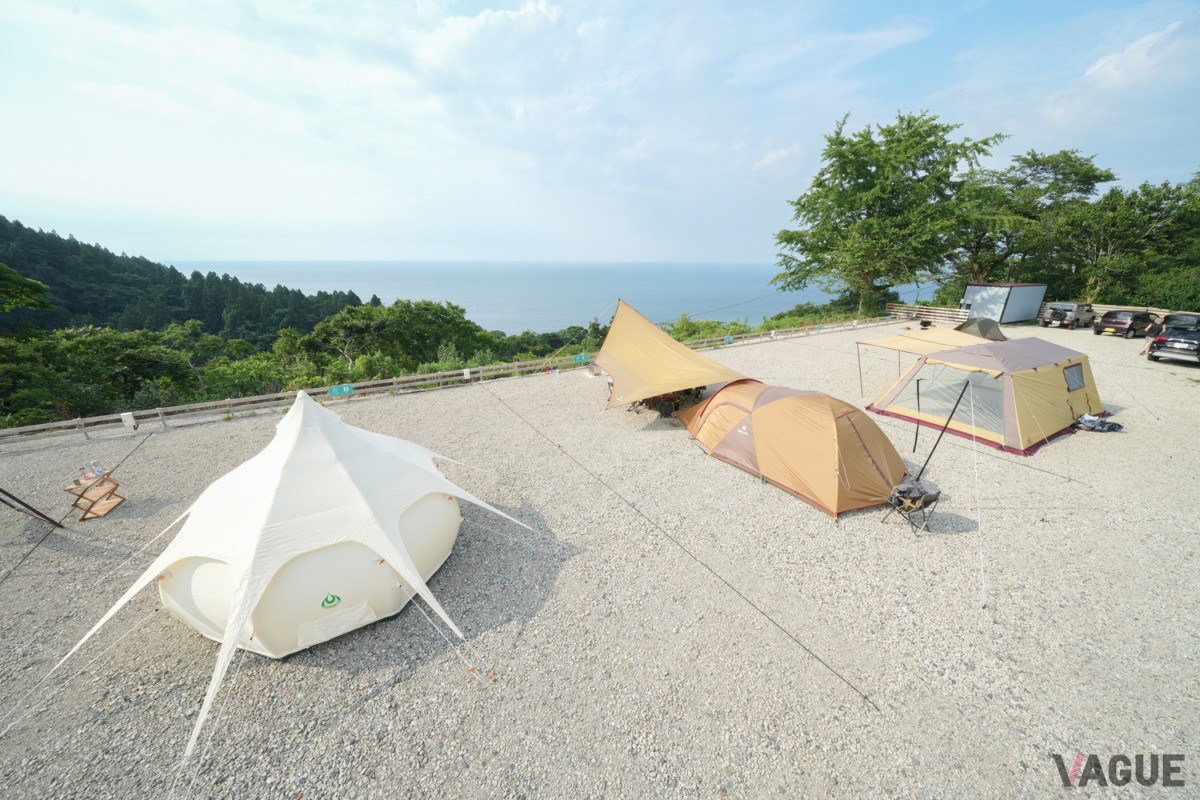 日本海を一望するオートキャンプ場も同時オープン