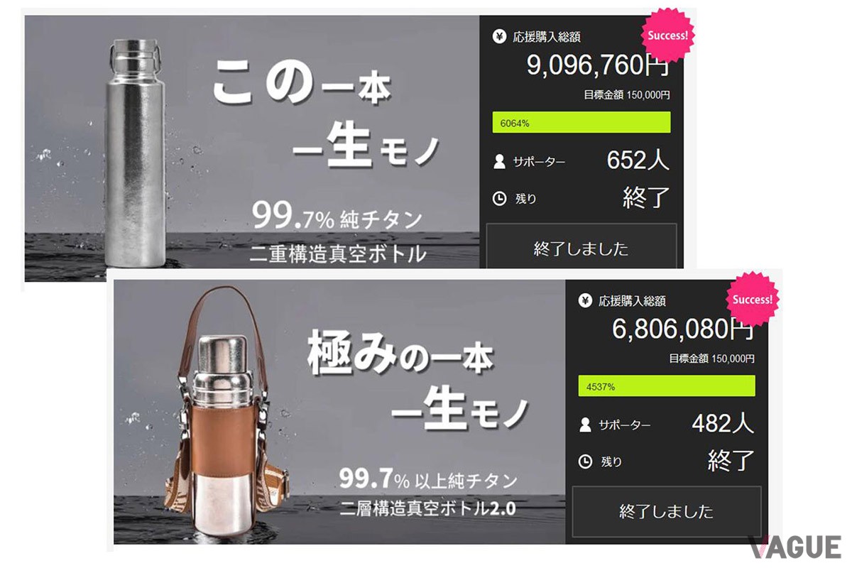 チタン製アイテムは過去のMakuakeでも大人気アイテム