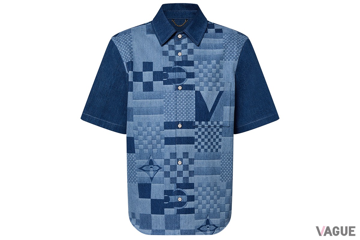 プリントショートスリーブデニムシャツ