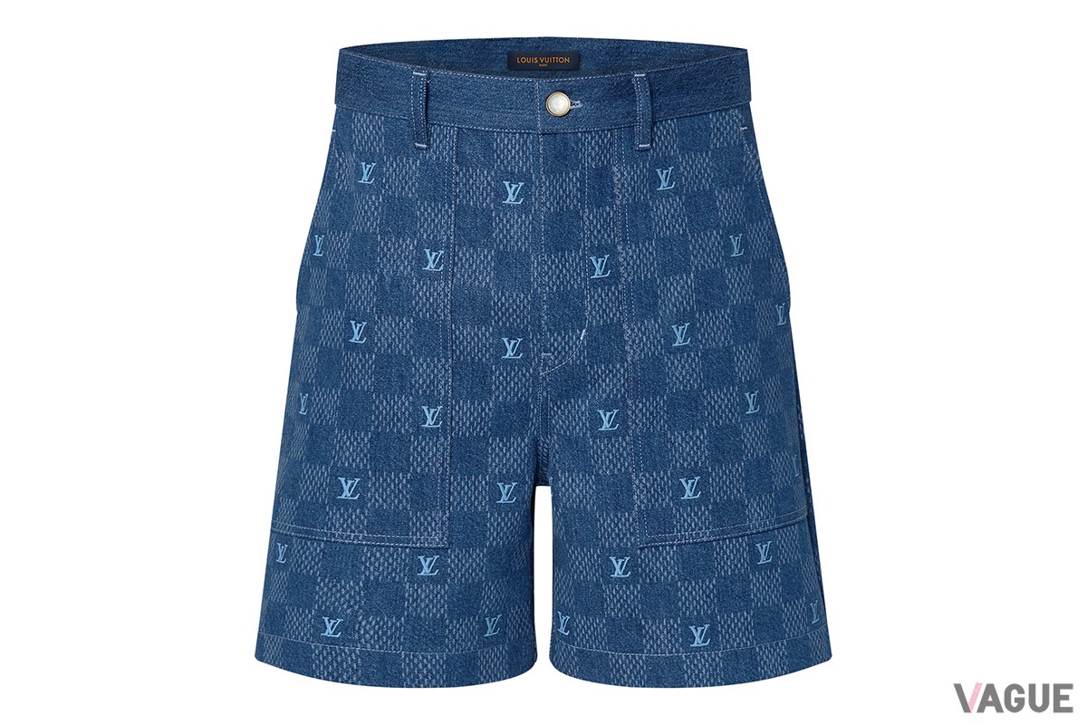 エンブロイダードダミエデニムショーツ