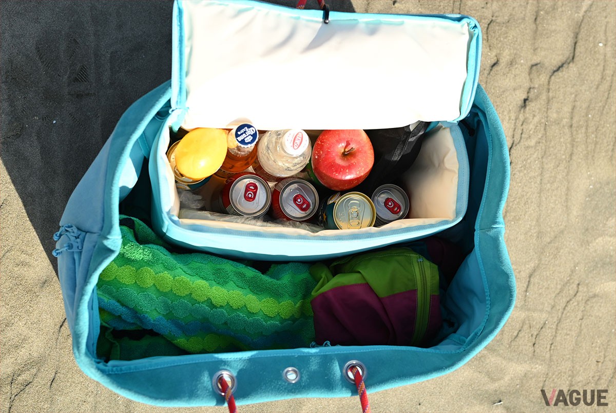 保冷の荷物と通常の荷物を同時に持ち運び。クーラーボックスにはない利点を活かしたい