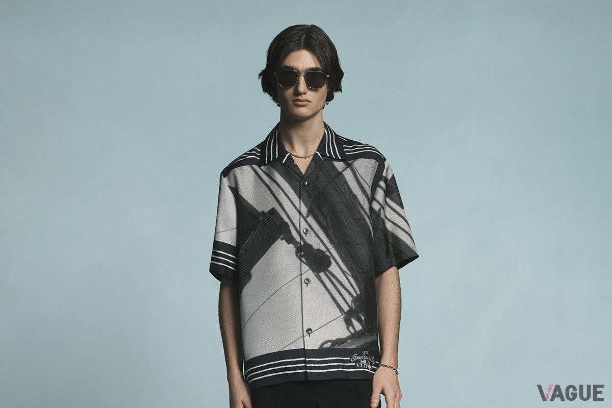 プリントショートスリーブシルクシャツ