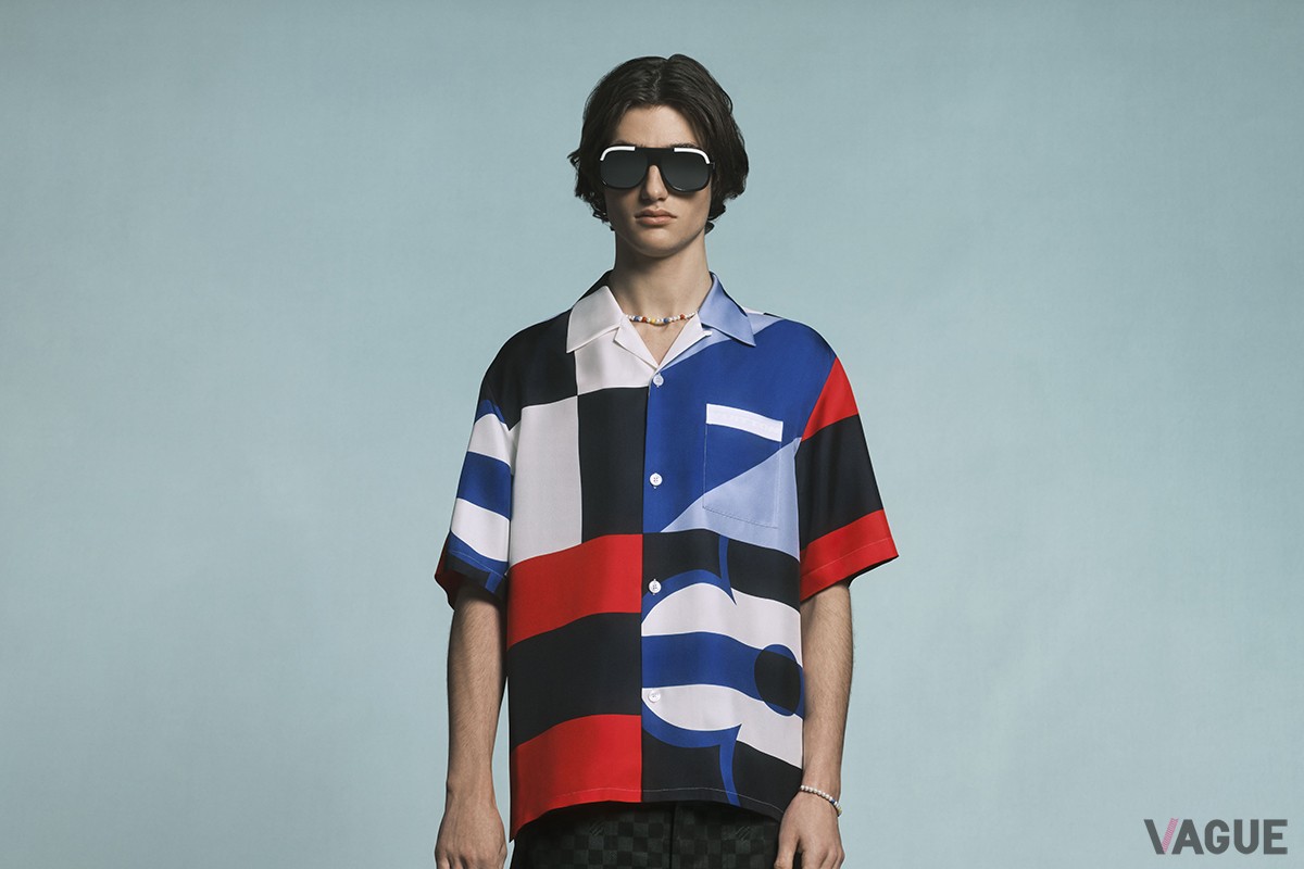 プリントショートスリーブシルクシャツ