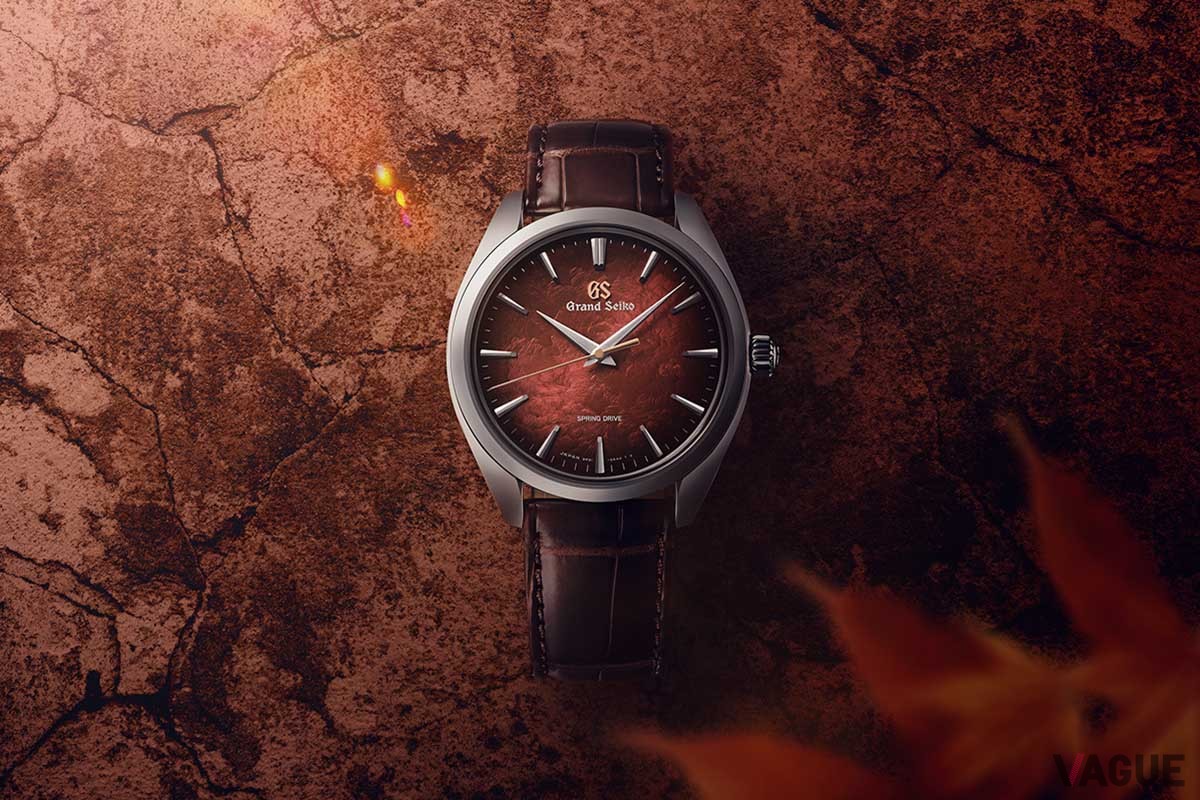 「グランドセイコー  Elegance Collection SBGY035」。イメージしたのは秋の穂高連峰。朝の光の中で徐々に姿を見せる岩肌を型打ち模様で表現